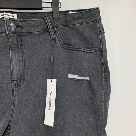 Vigoss Denim Shorts Gray Marley Mid Rise Fray Cuffed NWT - Picture 2 of 7